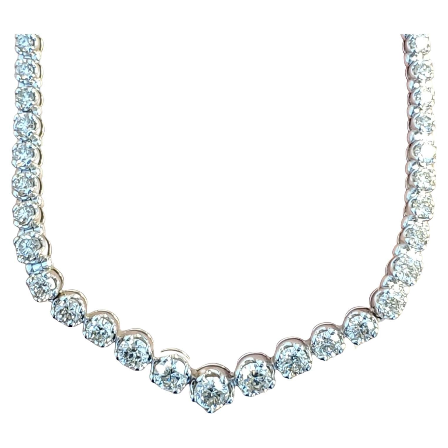 Rivieria Necklace 10k White Gold 4tcw Natural Diamonds For Sale