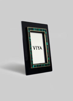Rivoli Black Photo Frame in Lacquer & Brass, Viya By Vikram Goyal