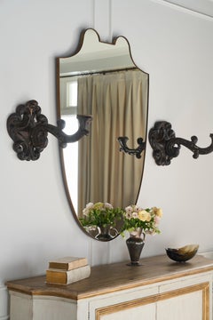 Rivoli Shield Mirror - Italian Vintage Brass