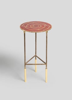 Tavolino Rivoli grande in ottone e pietra semipreziosa, Viya di Vikram Goyal