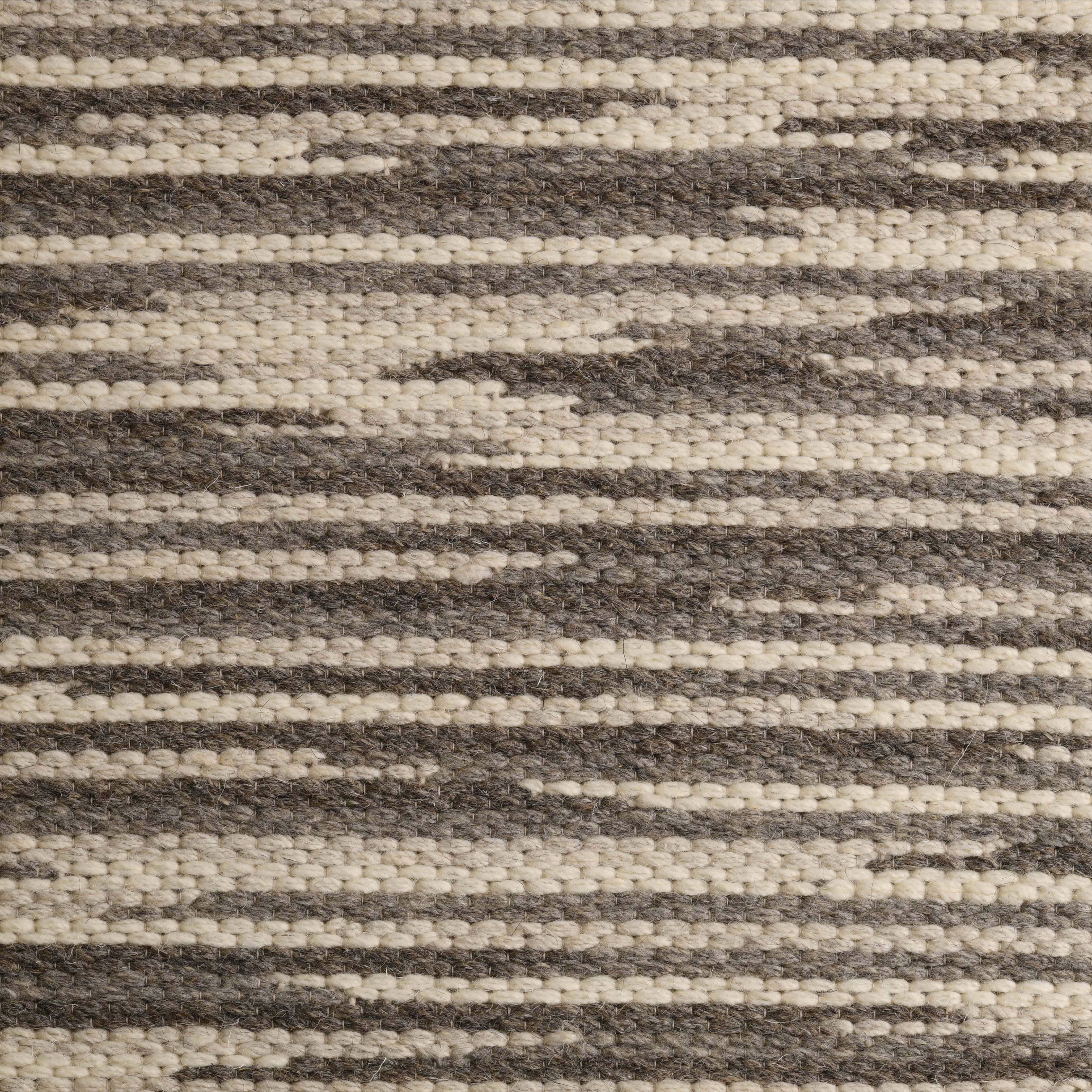 Contemporary Rivus, Grey, Handwoven Face 60% Undyed NZ Wool, 40% Undyed MED Wool, 8' x 10' For Sale