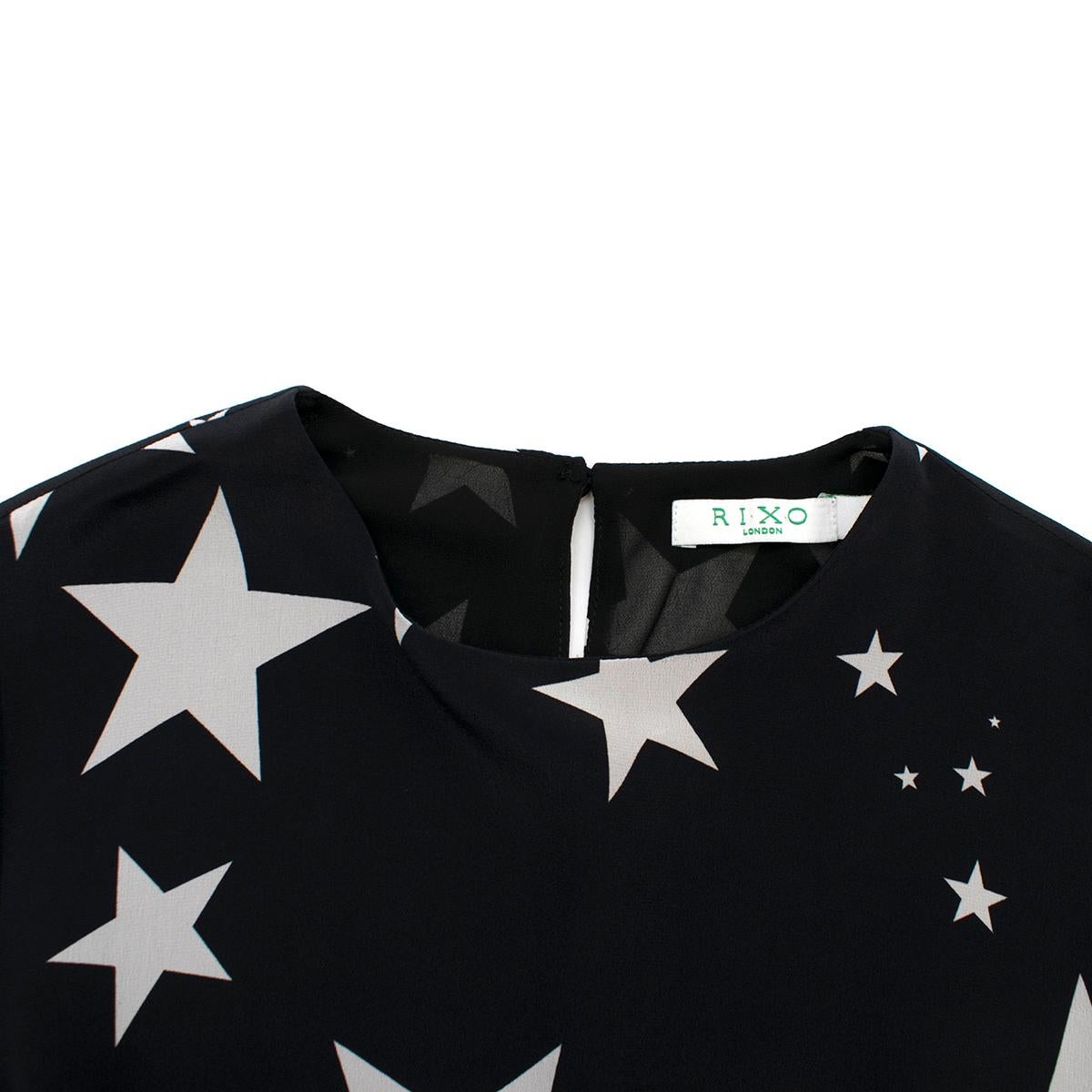 Rixo Alice Black Star Print Midi Dress SIZE M In Good Condition In London, GB