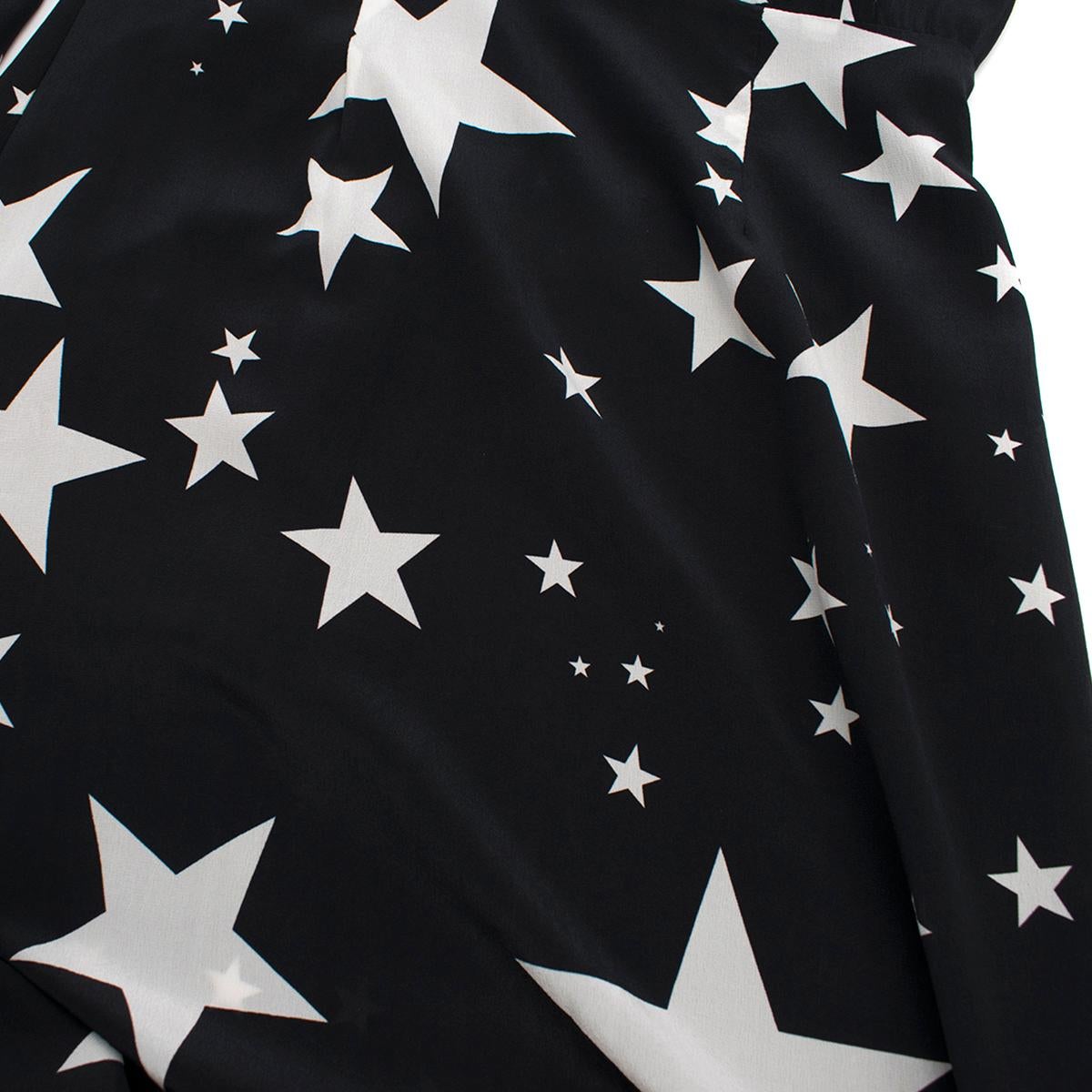 Rixo Alice Black Star Print Midi Dress SIZE M 2