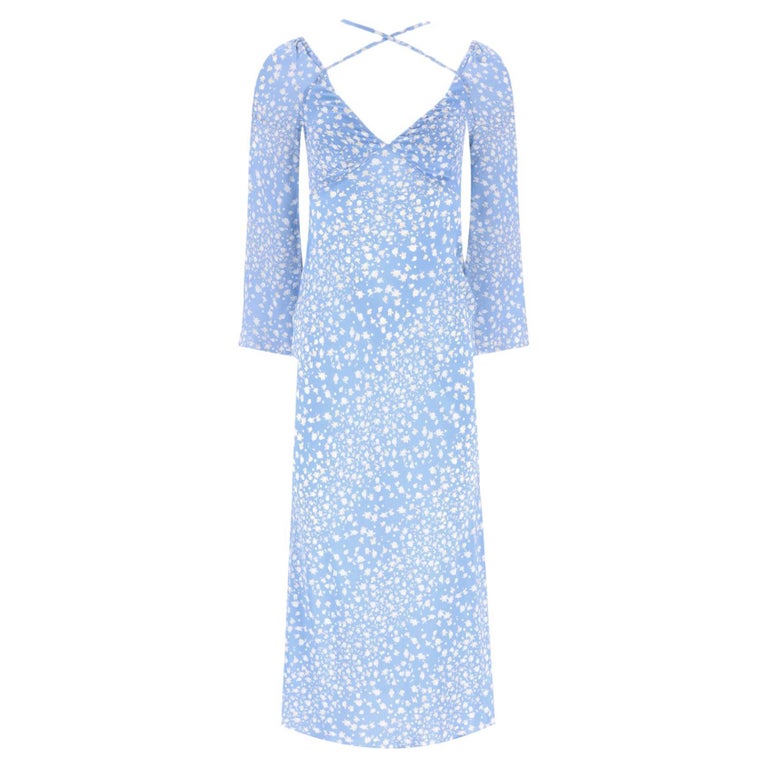 blue rixo dress Evie Silk Midi Dress in Milos Floral Blue main image 0