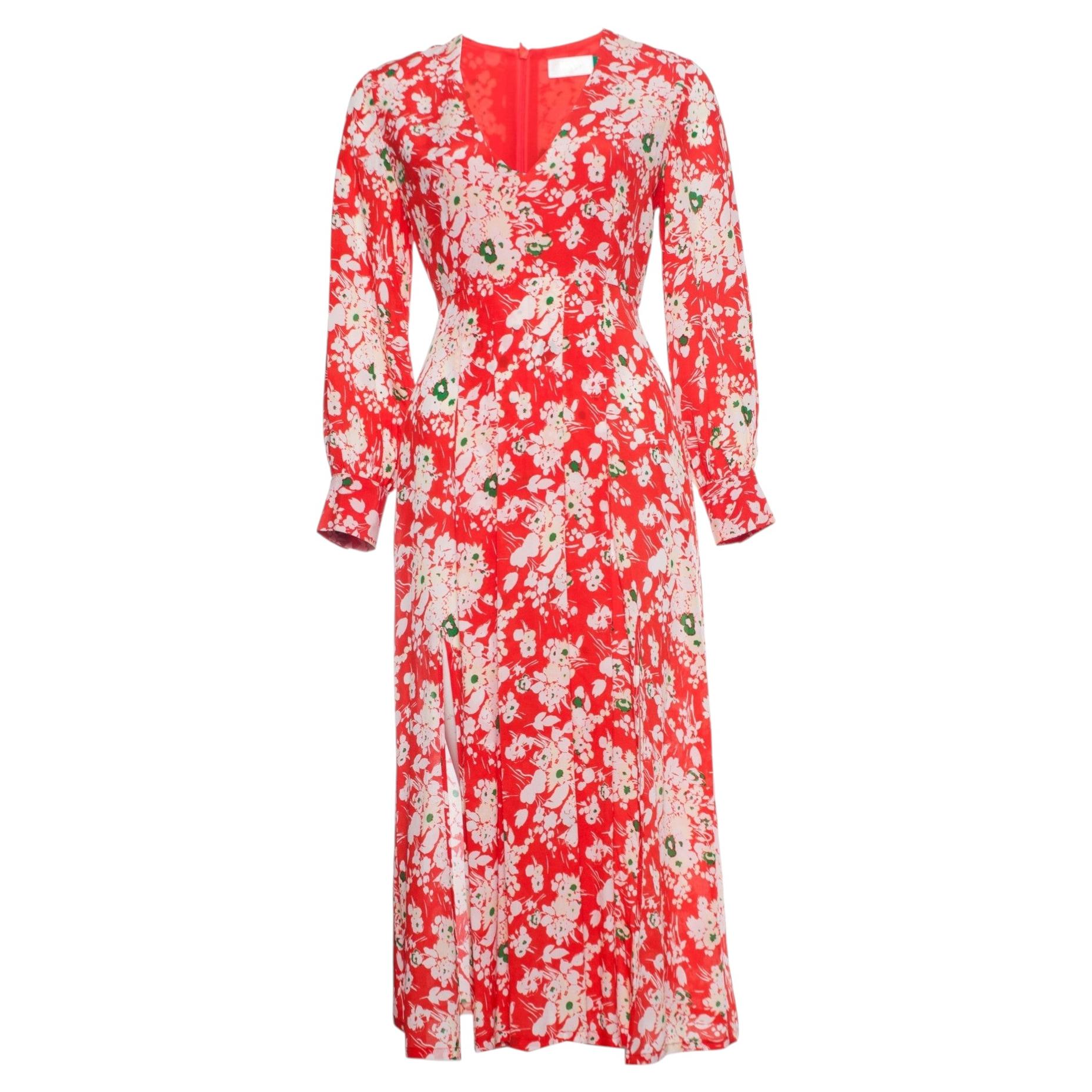 Rixo London, Maxi Emma rotes geblümtes Kleid im Angebot