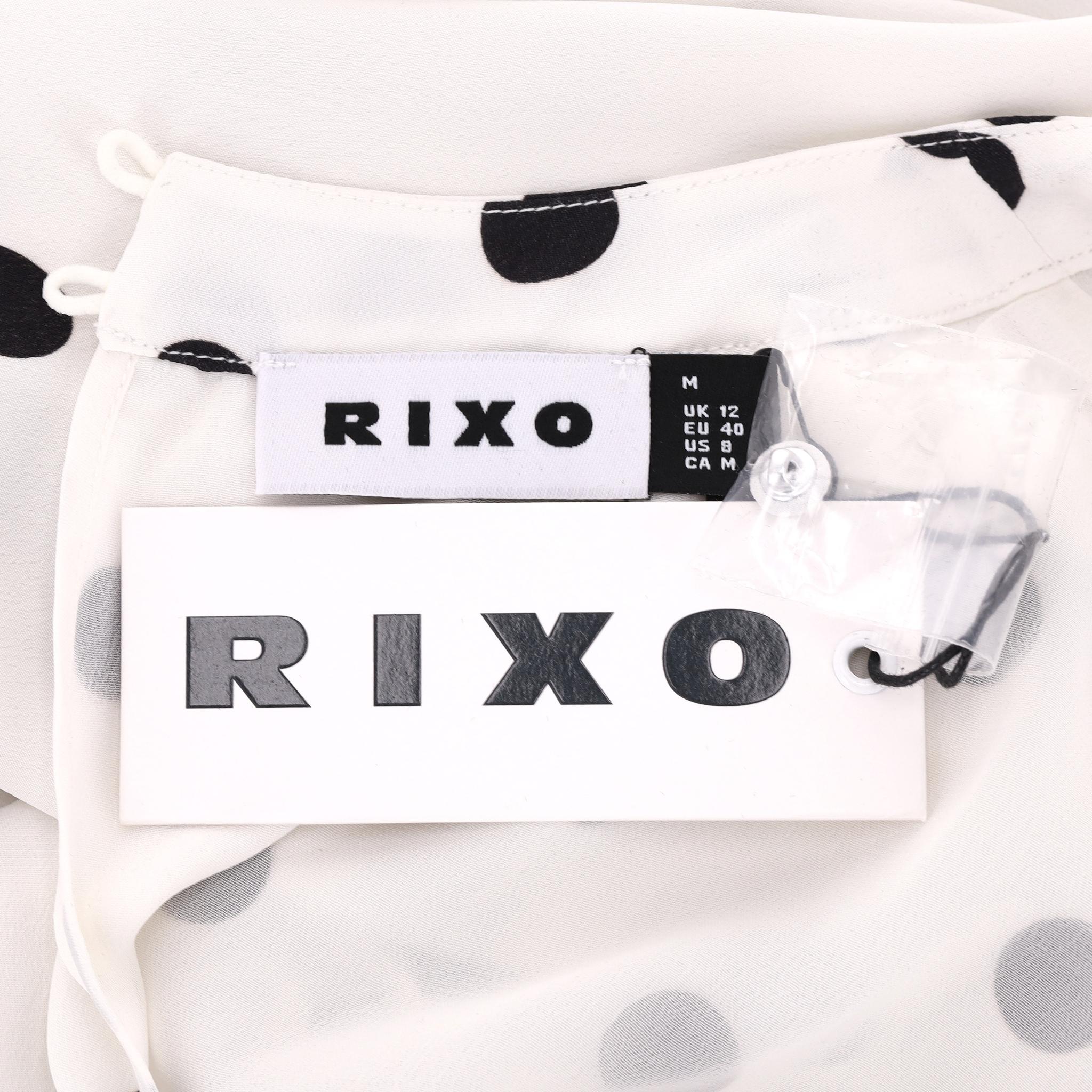 Women's Rixo Polka-Dot Silk Blend Ruffled Maxi Dress For Sale