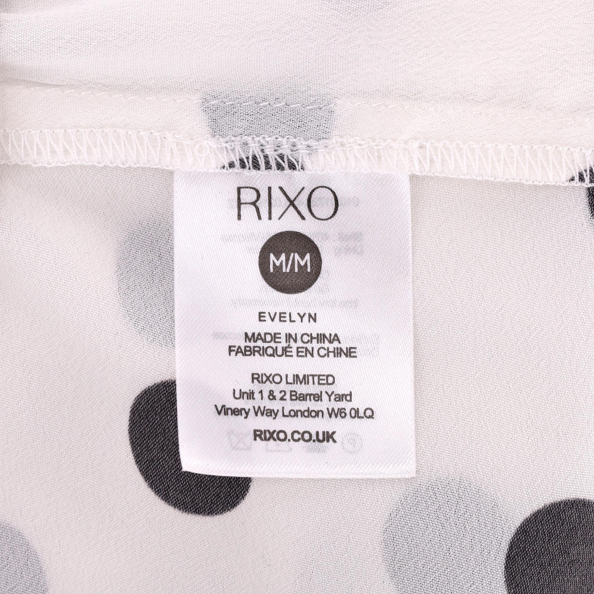 Maxivestido con volantes de mezcla de seda y lunares Rixo en venta 1