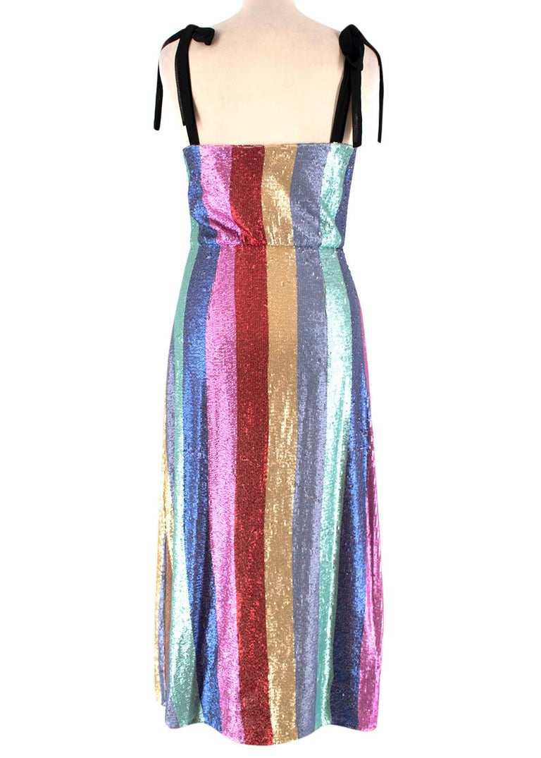 Multi coloured striped sequin dress 2025