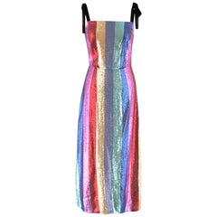 Rixo zara rainbow striped sequin dress XS