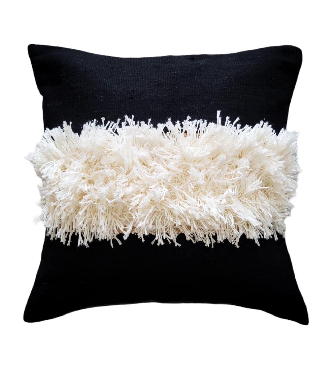 Egyptian Riya Handwoven Cotton Decorative Throw Pillow Cover For Sale