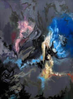 'Anatomy of a Secret' by Rizaldy - Dark Dreamlike Abstract - Original Painting