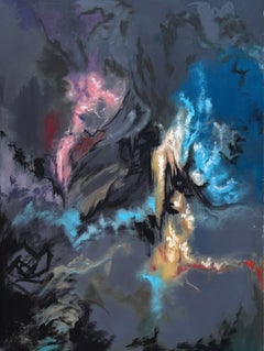 "Anatomie eines Geheimnisses" - Abstrakter Expressionist in Pastell und gedämpfter Palette