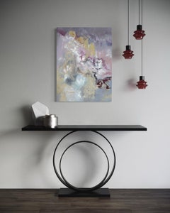 "Behind Her Stonewall" - Muted and Pastel Modern Textured Abstract Artwork