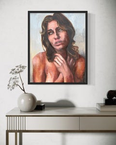 "Burning" - Kleiner expressionistischer Realismus einer Frau mit braunem Haar