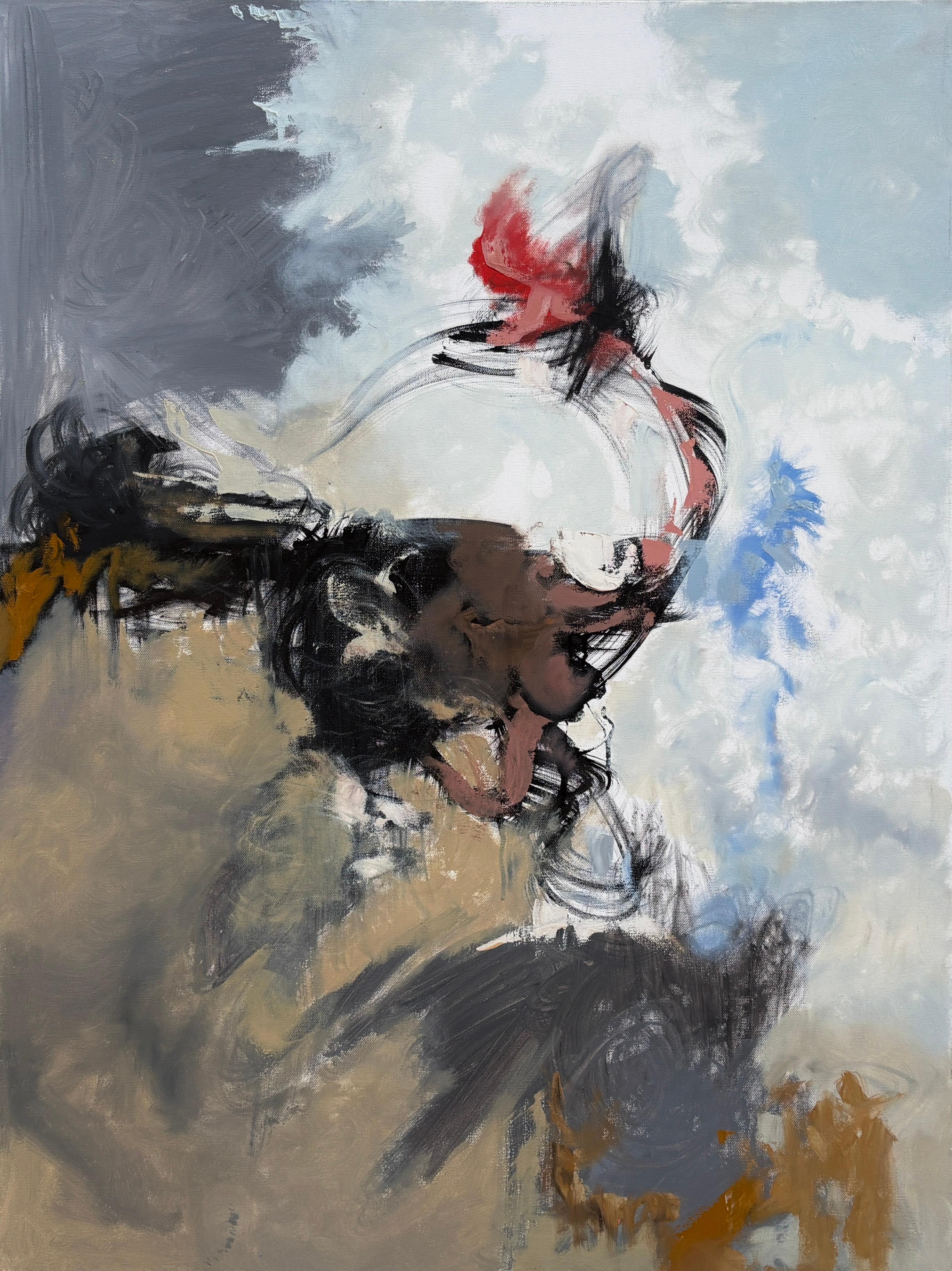 "Death of the Ego" - Contemporary Textured Abstract Artwork in Muted Earth Tones