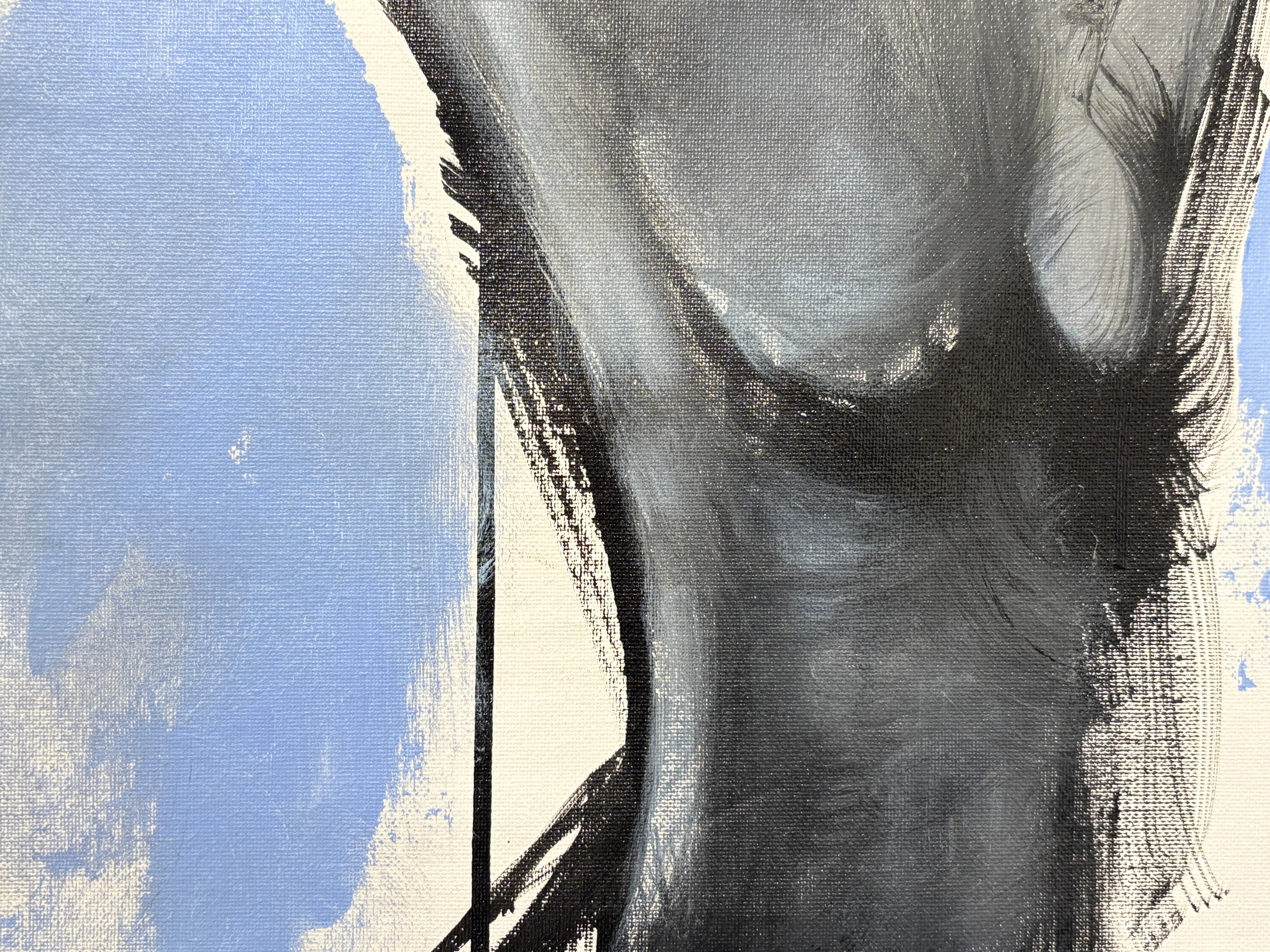 „Die Form ihrer Affection“ von Rizaldy – Abstrakte figurative Figuration in Schwarz und Blau im Angebot 1