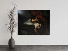"The Nightmare" - Dark Contemporary Realism Baroque Figurative Oil Painting