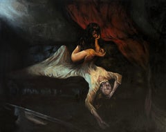 "Der Alptraum" - Dunkle zeitgenössische Realismus Barock Figurative Ölgemälde