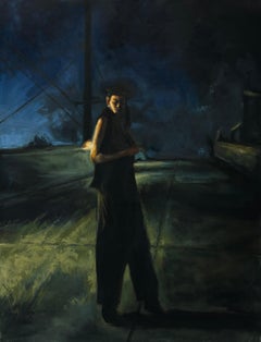 "Sin título" de Celi - Pintura figurativa realista de una mujer con luces y sombras