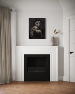 "Untitled" - Moody Atmospheric Contemporary Figurative Artwork in Dark Palette