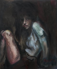 "Untitled" by Rizaldy Celi Jr. - Dark Intimate Contemporary Figurative Painting