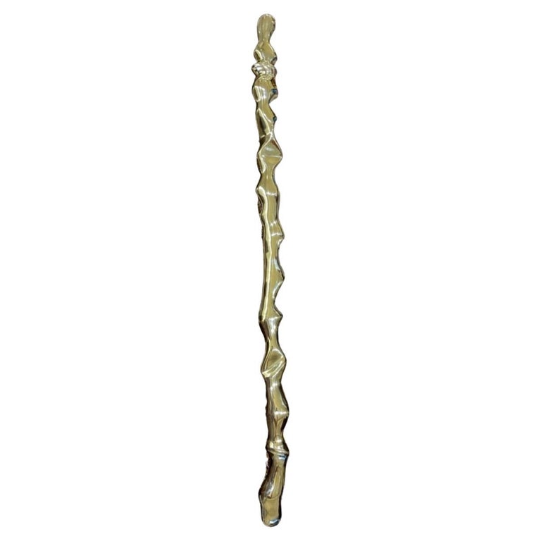 Rizo Fluid Door Pull Handle Handcrafted in Brass For Sale at 1stDibs