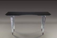 Rizo Gemma Console Table in Crystal and Molten Metal