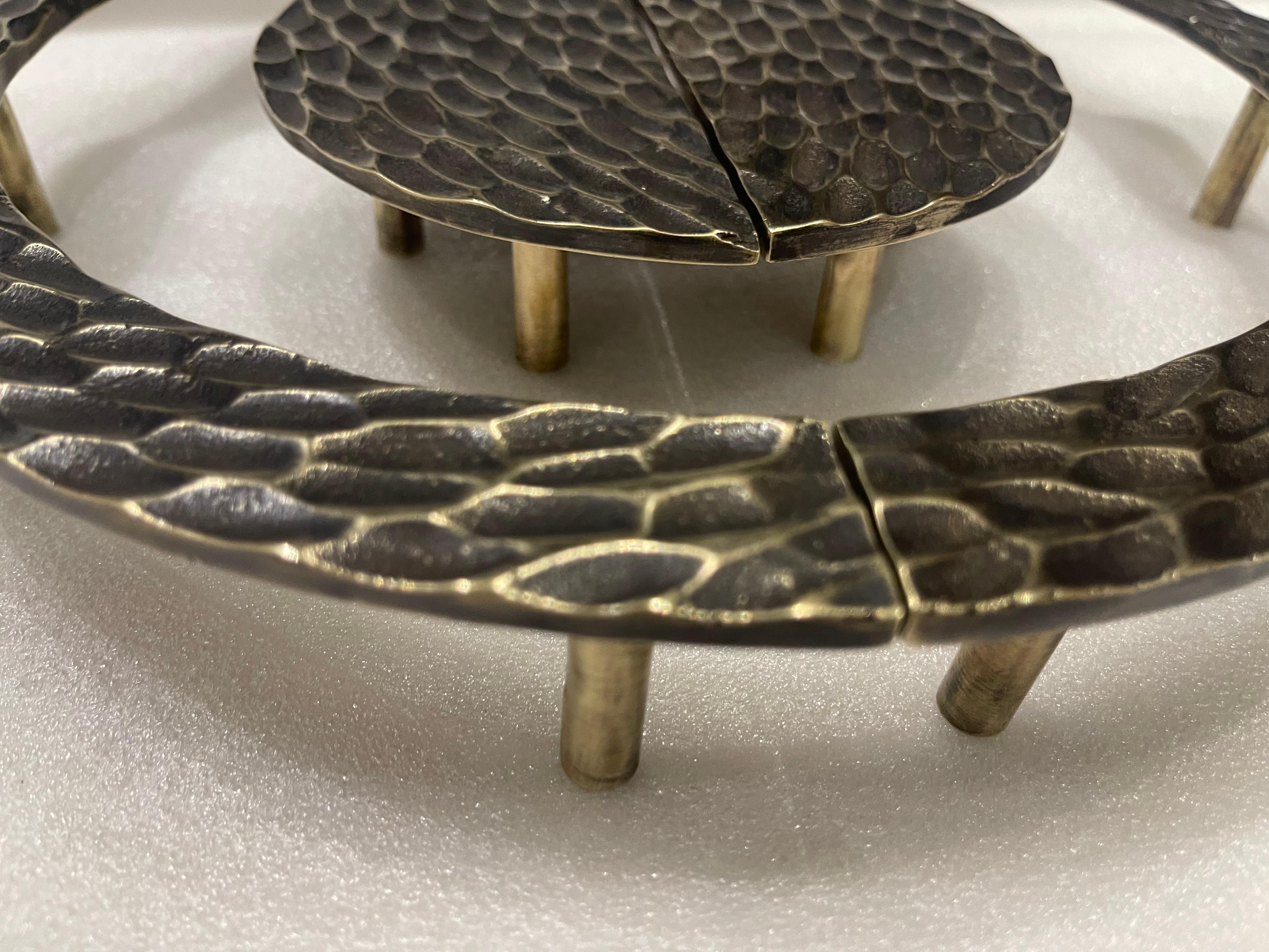 Moderno Set di maniglie per porte Hive di RIZO in ottone invecchiato in vendita