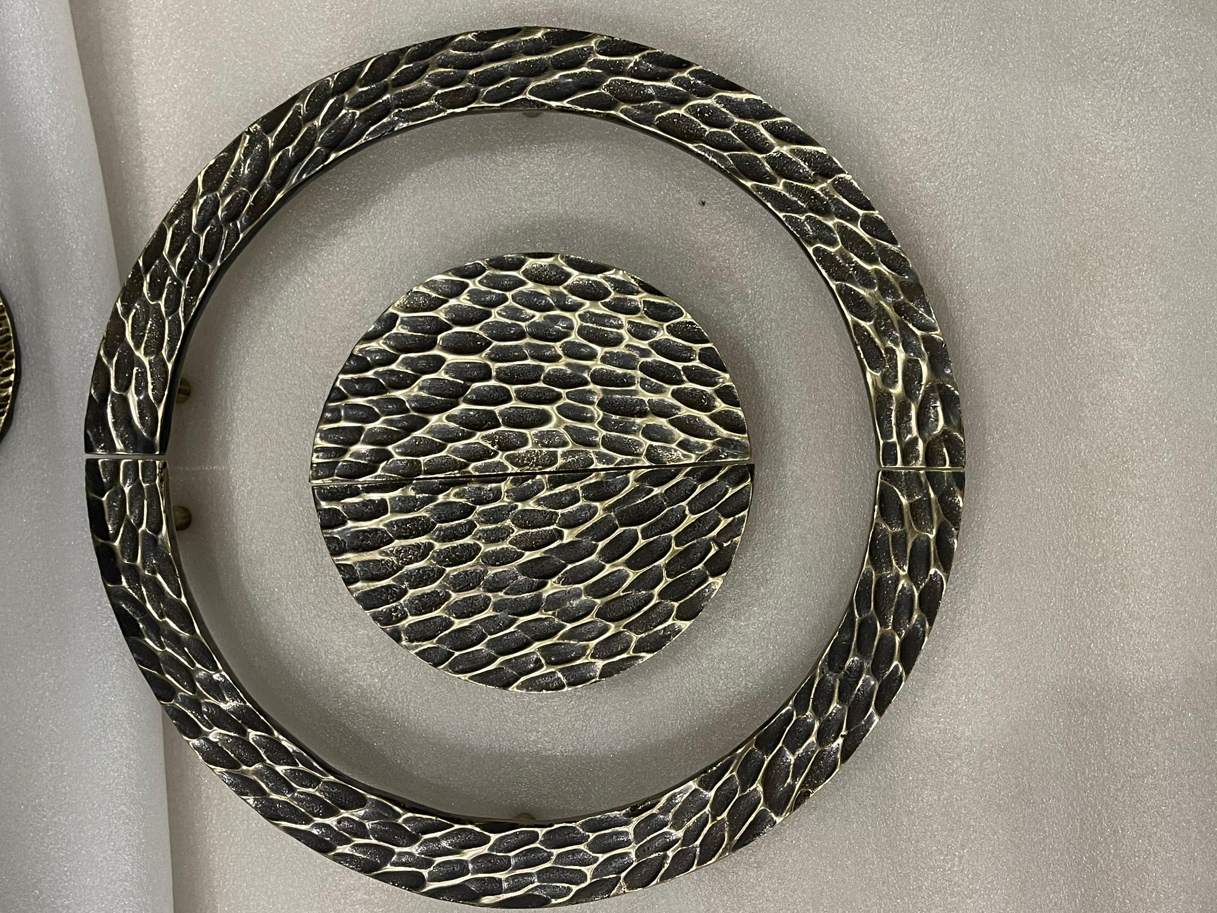 Ottone Set di maniglie per porte Hive di RIZO in ottone invecchiato in vendita