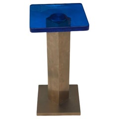 Rizo Qube Cast Glass and Metal Side Table