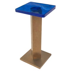 Rizo Qube Cast Glass and Metal Side Table