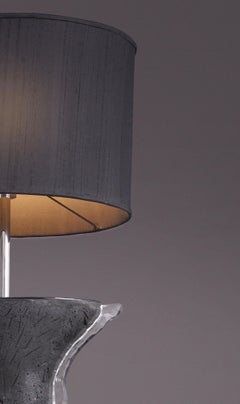 Rizo Silhouette Floor Lamp in Crystal, Coal and Weave
