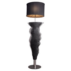 Rizo Silhouette Floor Lamp in Crystal, Coal and Weave