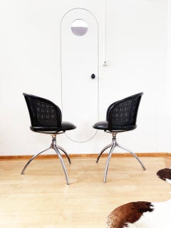 COPPIA Sedia Rizzatto Alias 901 Young Lady con sedile nero e struttura in alluminio Cane-2 pz.