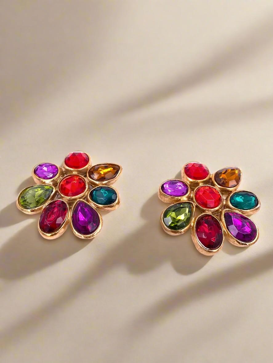 RJ Graziano Colorful Stone Clip earrings For Sale 1