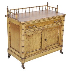 R.J. Horner Aesthetic Movement Faux Bamboo Birdseye Maple Commode