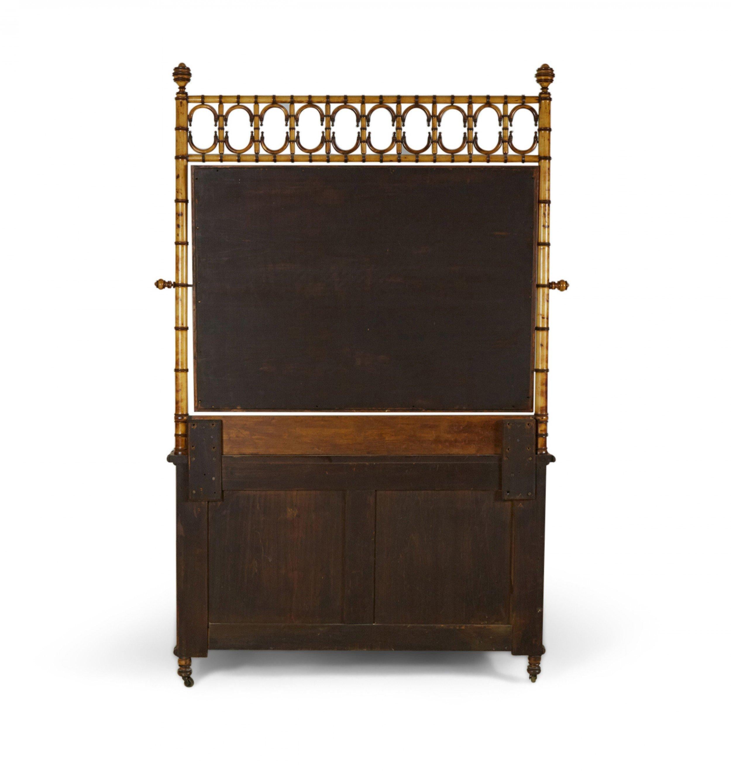 R.J. Horner Aesthetic Movement Faux Bamboo Birdseye Maple Dresser  In Good Condition In New York, NY