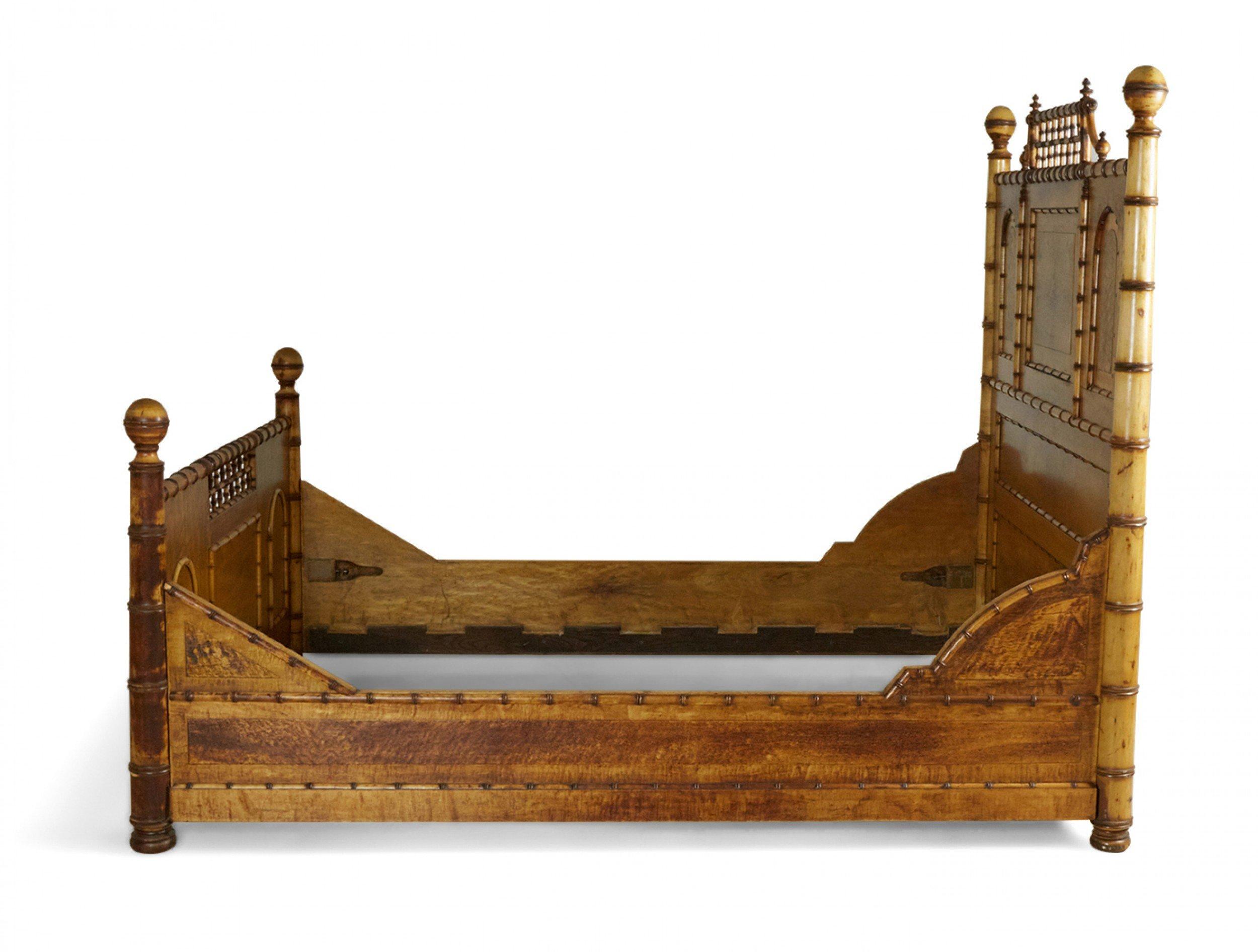 faux bamboo queen bed