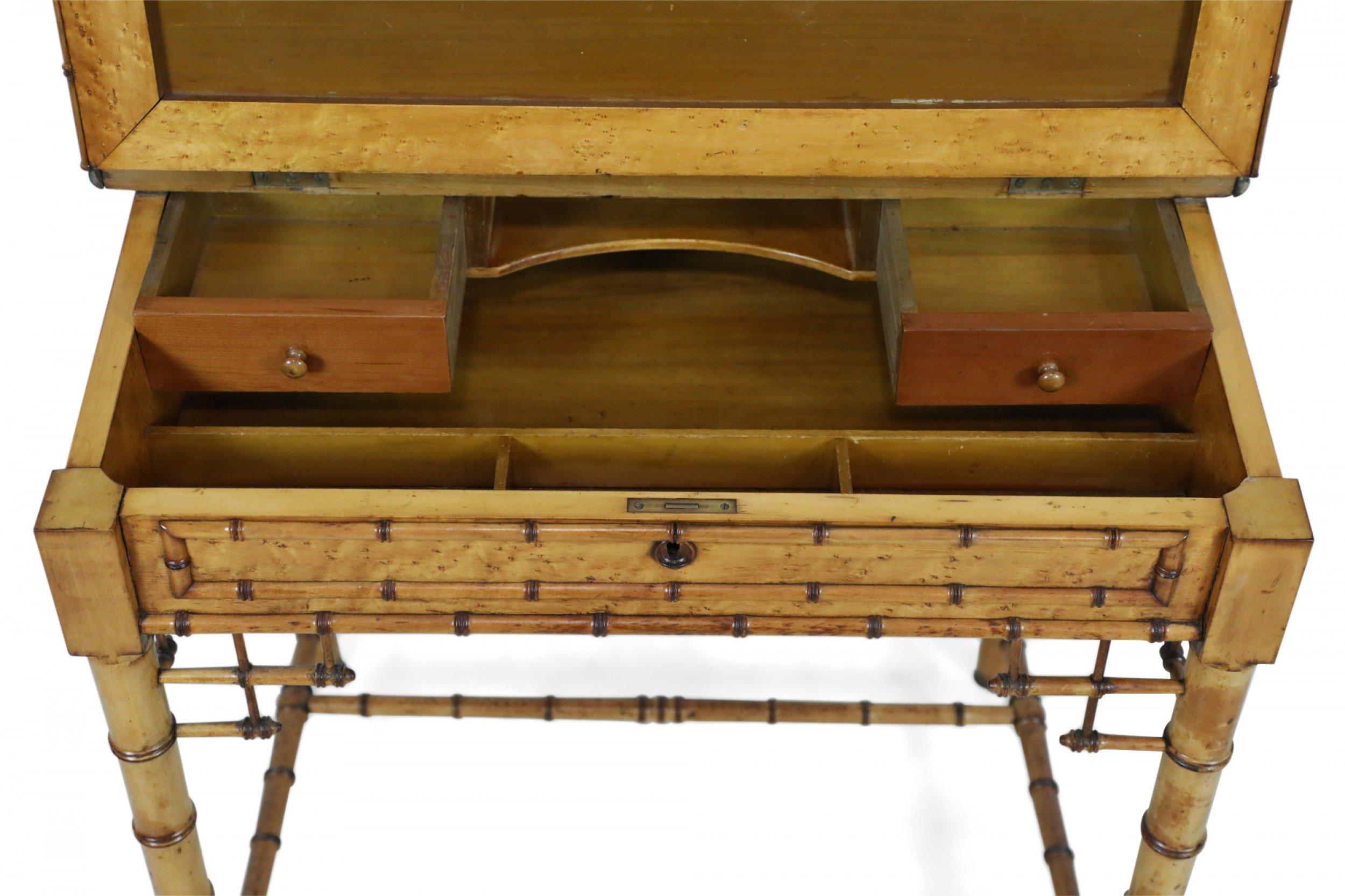 R.J. Horner Aesthetic Movement Faux Bamboo Birdseye Maple Writing Desk 5