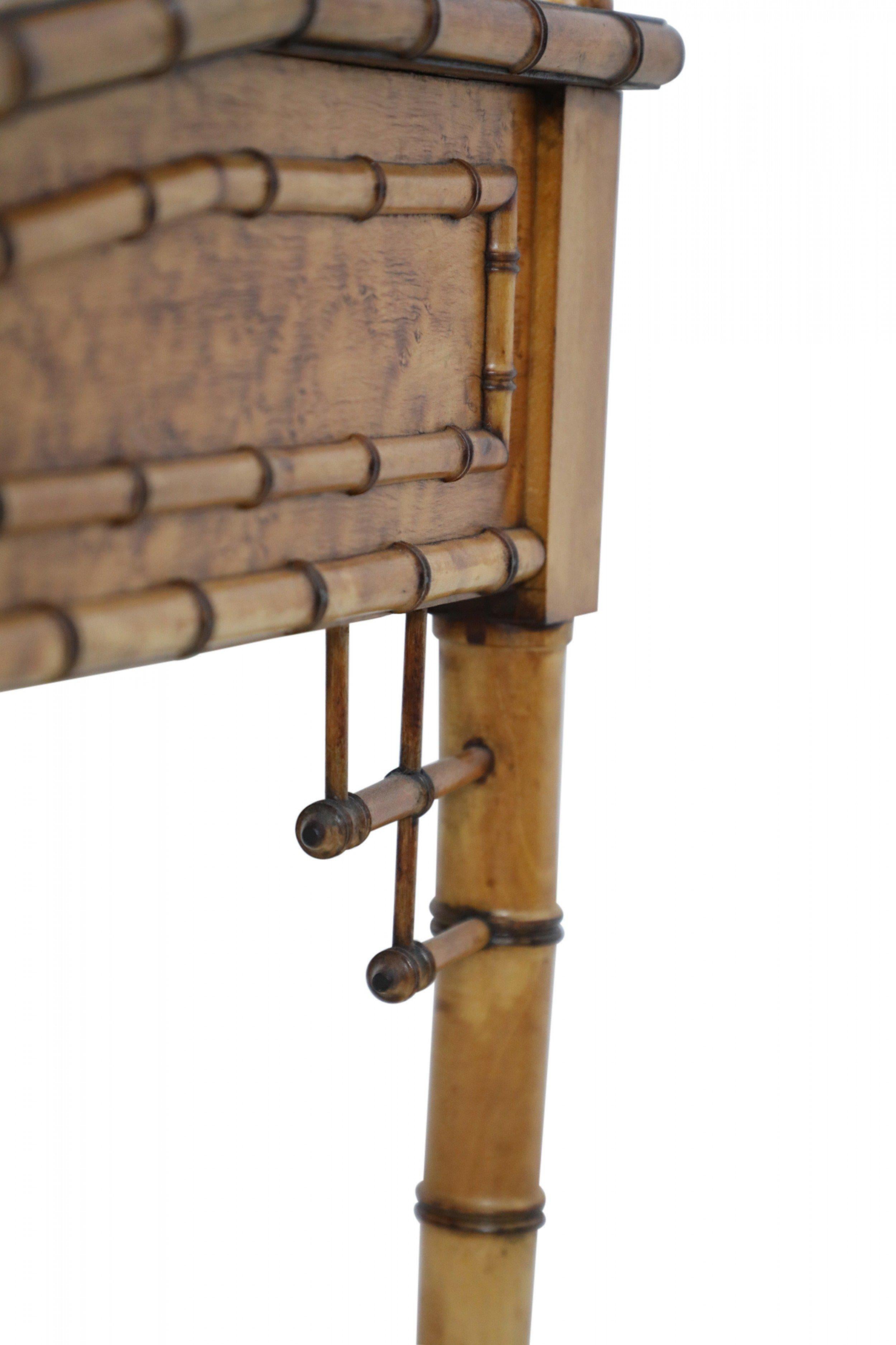 R.J. Horner Aesthetic Movement Faux Bamboo Birdseye Maple Writing Desk For Sale 8