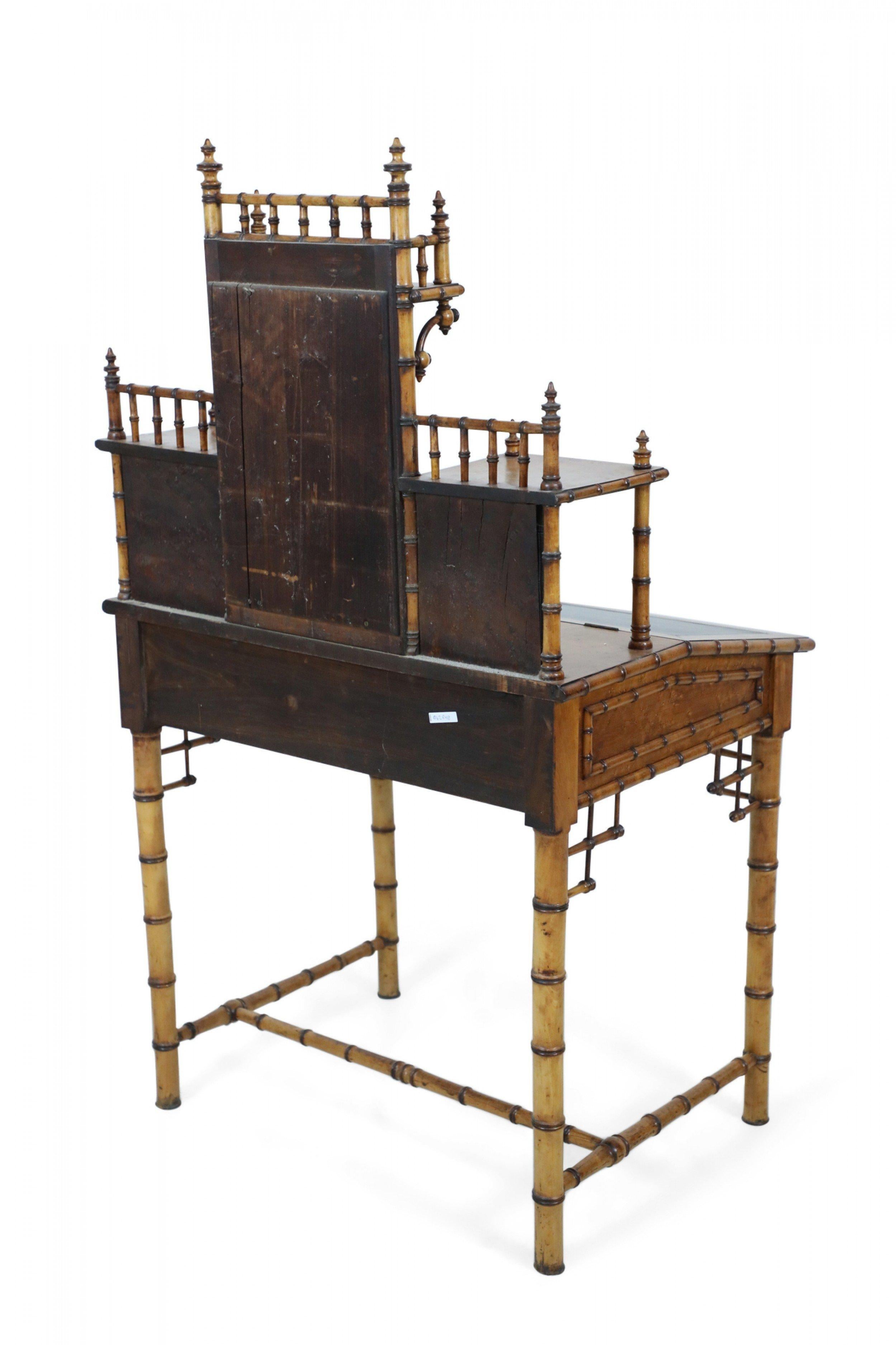 R.J. Horner Aesthetic Movement Faux Bamboo Birdseye Maple Writing Desk 2