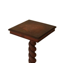 RJ Horner Arts and Crafts Oak Barley Twist Sculpture/Plant Pedestal C1920