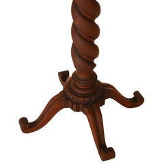 RJ Horner Arts and Crafts Oak Barley Twist Sculpture/Plant Pedestal C1920
