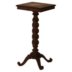 RJ Horner Arts and Crafts Oak Barley Twist Sculpture/Plant Pedestal C1920
