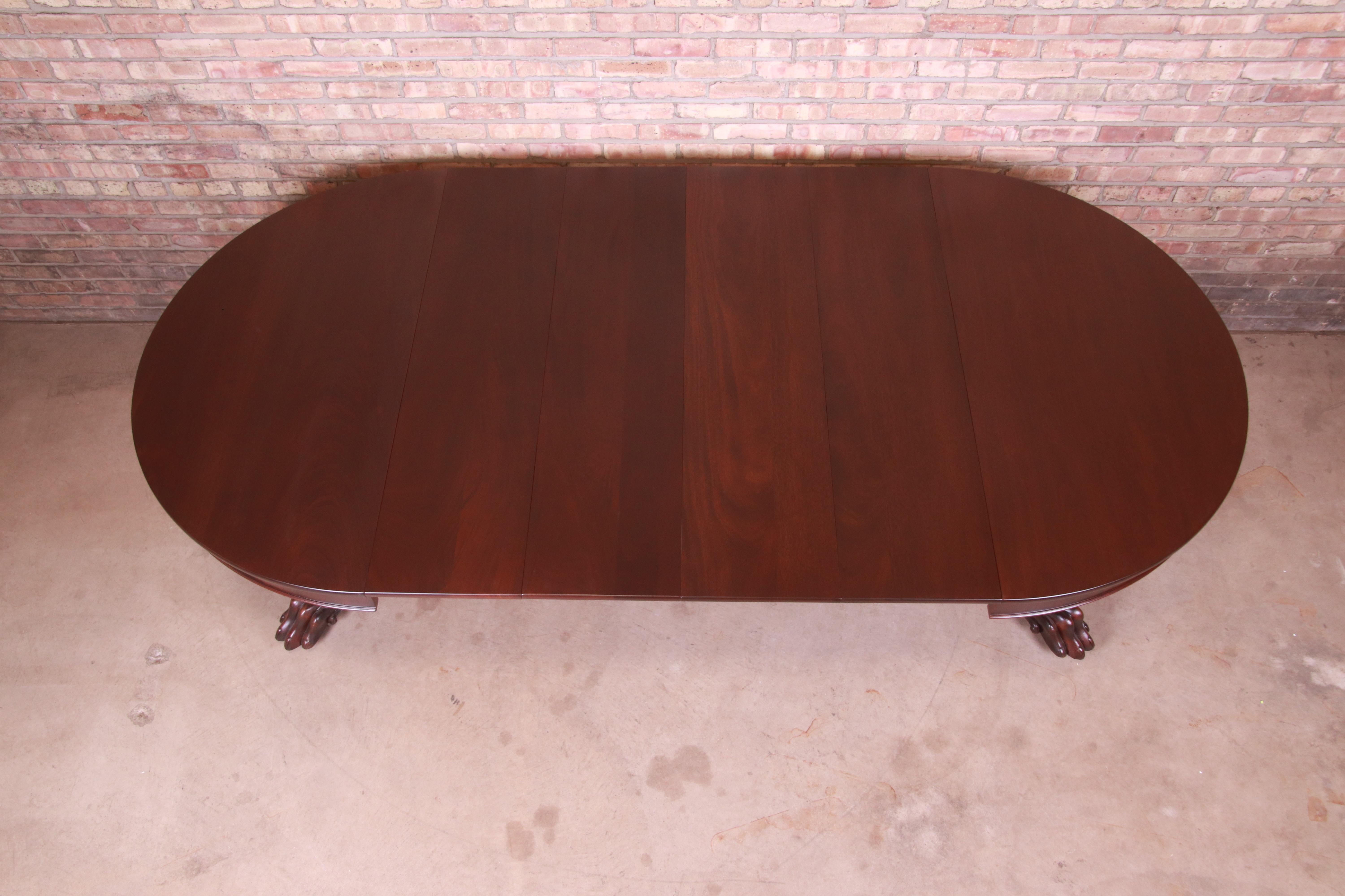 R.J. Horner Attributed Antique Ornate Carved Mahogany Extension Dining Table 9