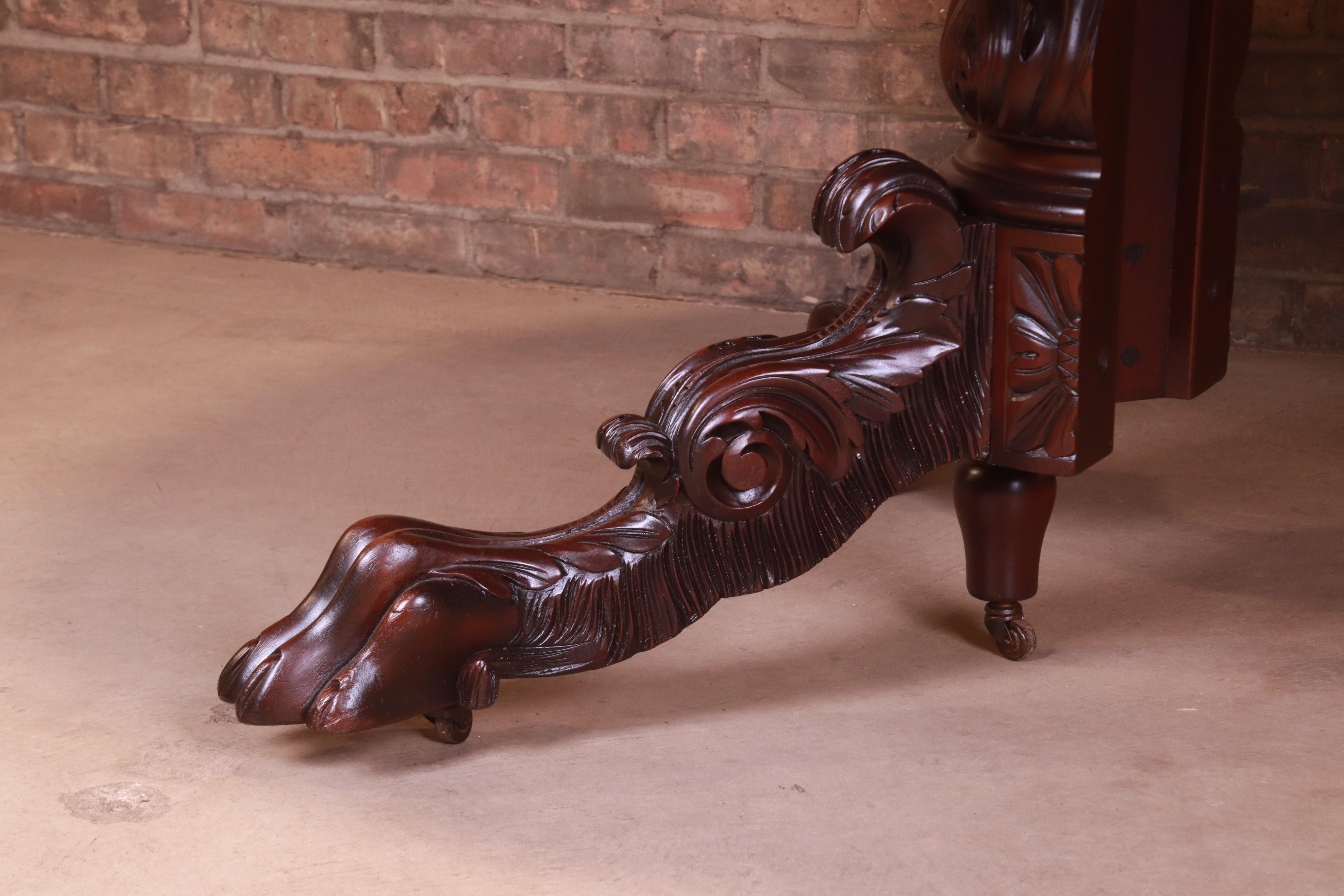 R.J. Horner Attributed Antique Ornate Carved Mahogany Extension Dining Table 10