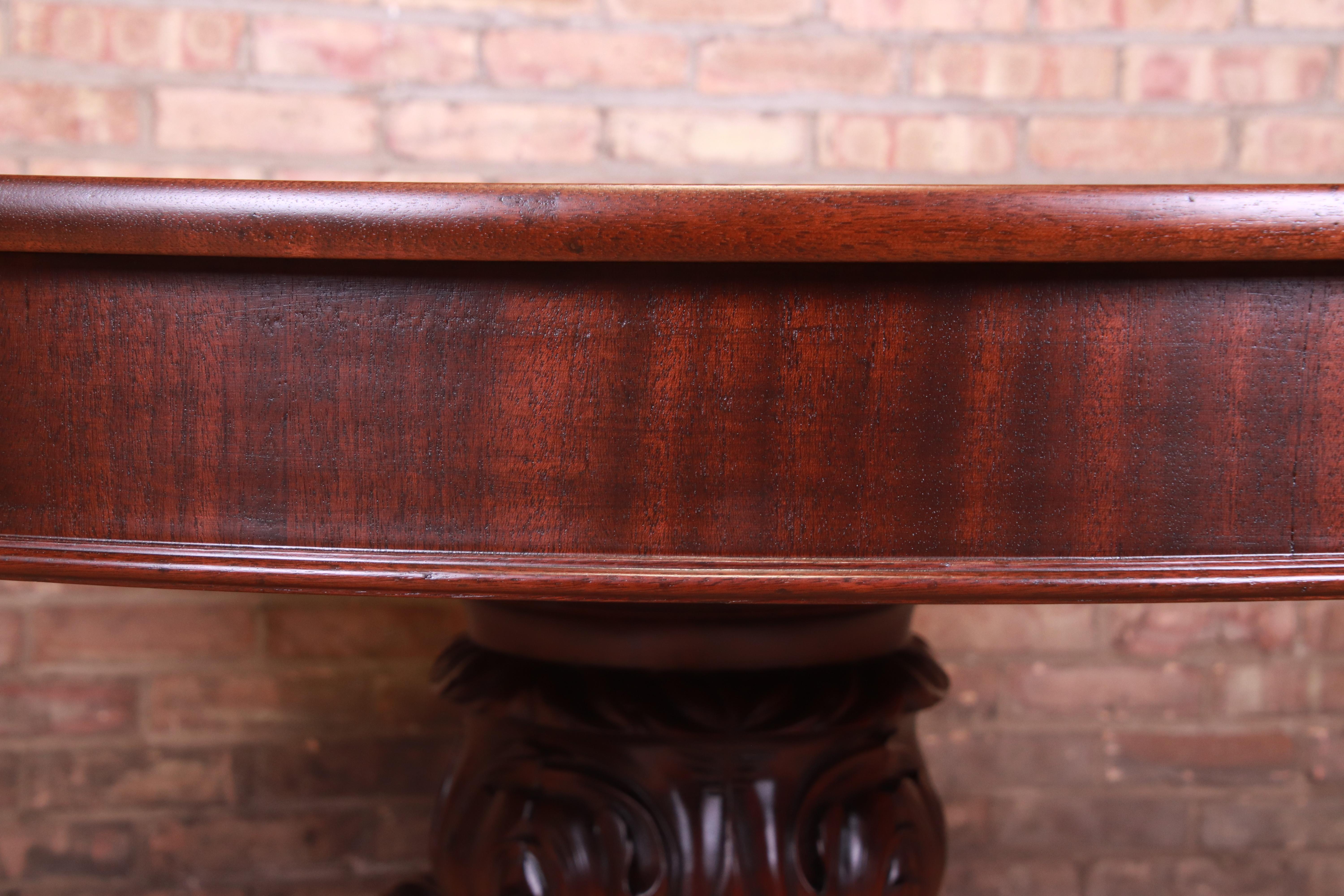 R.J. Horner Attributed Antique Ornate Carved Mahogany Extension Dining Table 12