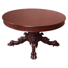 R.J. Horner Attributed Antique Ornate Carved Mahogany Extension Dining Table