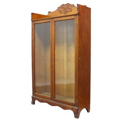 RJ Horner Carved Oak 2-Door Bookcase Unsigned C1920