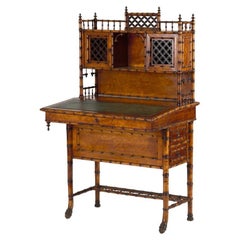 R.J. Horner & Co. Aesthetic Movement Faux Bamboo Desk, Circa 1890